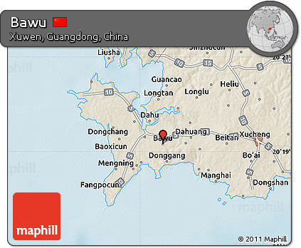 Shaded Relief Map of Bawu