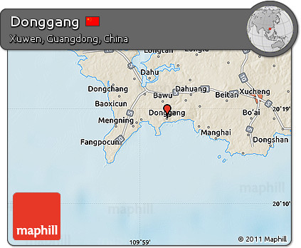 Shaded Relief Map of Donggang