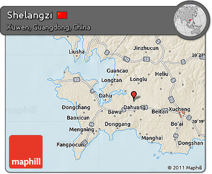 Shaded Relief Map of Shelangzi