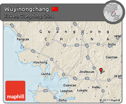 Shaded Relief Map of Wuyinongchang