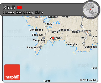 Shaded Relief Map of Xindi