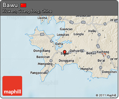 Shaded Relief Map of Bawu
