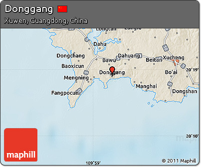 Shaded Relief Map of Donggang