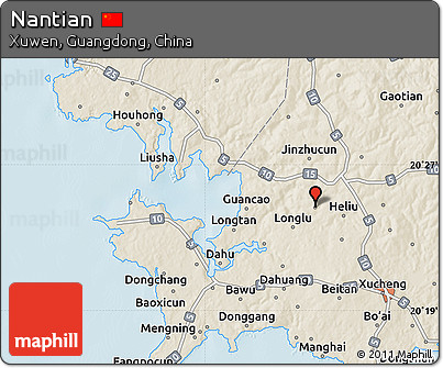 Shaded Relief Map of Nantian
