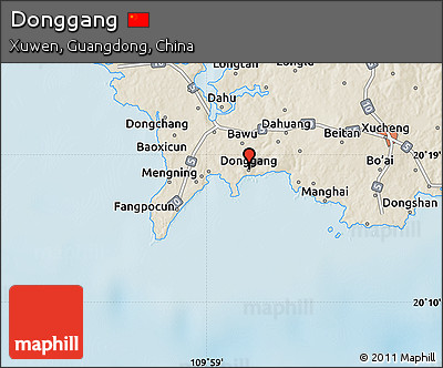 Shaded Relief Map of Donggang