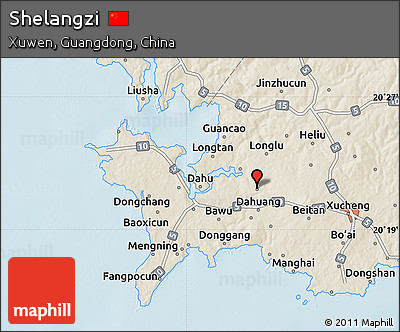 Shaded Relief Map of Shelangzi