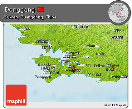 Physical Panoramic Map of Donggang
