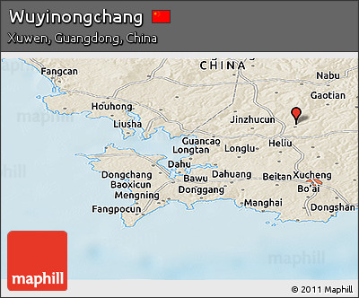 Shaded Relief Panoramic Map of Wuyinongchang