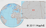 Gray Location Map of the area around 20° 22' 55" N, 10° 7' 30" W