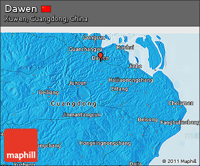 Political 3D Map of Dawen