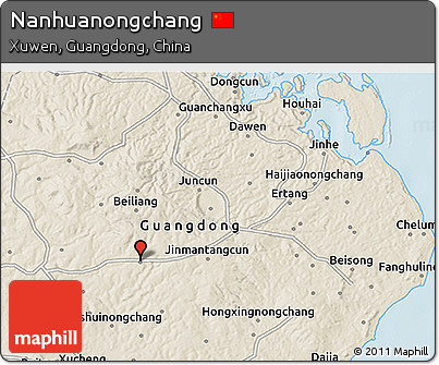 Shaded Relief 3D Map of Nanhuanongchang
