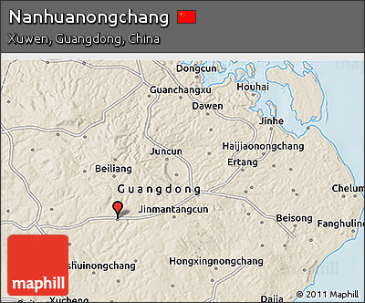 Shaded Relief 3D Map of Nanhuanongchang