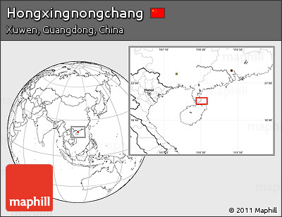 Blank Location Map of Hongxingnongchang