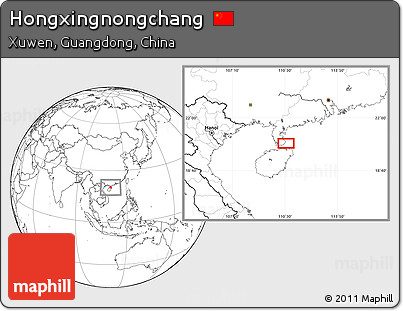 Blank Location Map of Hongxingnongchang