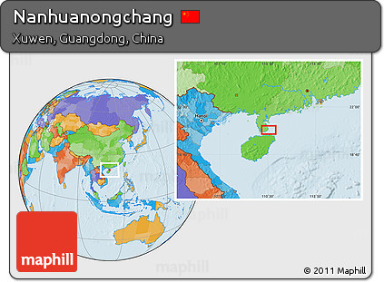 Political Location Map of Nanhuanongchang