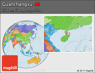 Political Location Map of Guanchangxu