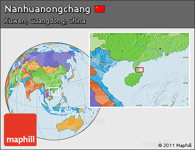 Political Location Map of Nanhuanongchang