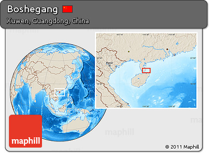 Shaded Relief Location Map of Boshegang