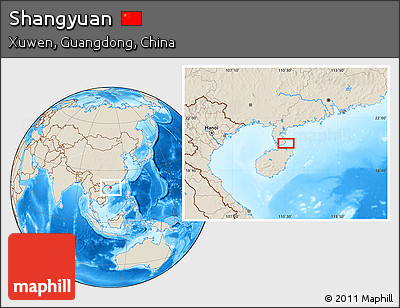 Shaded Relief Location Map of Shangyuan