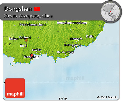 Physical Map of Dongshan