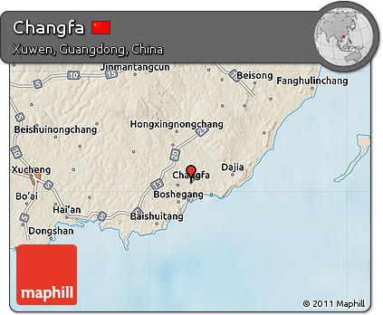 Shaded Relief Map of Changfa