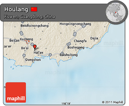 Shaded Relief Map of Houlang