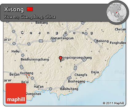 Shaded Relief Map of Xisong