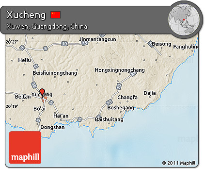 Shaded Relief Map of Xucheng
