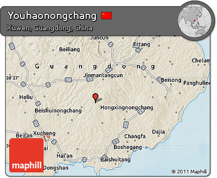 Shaded Relief Map of Youhaonongchang
