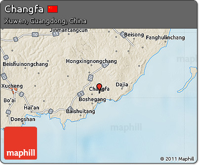 Shaded Relief Map of Changfa