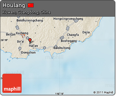 Shaded Relief Map of Houlang