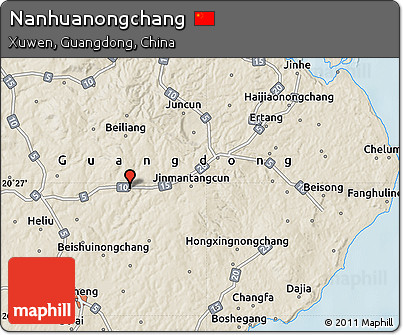 Shaded Relief Map of Nanhuanongchang