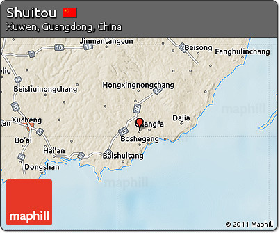 Shaded Relief Map of Shuitou