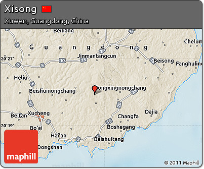 Shaded Relief Map of Xisong