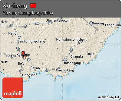 Shaded Relief Map of Xucheng