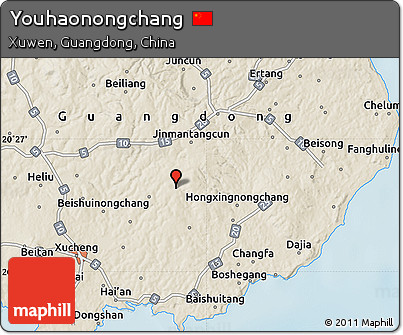 Shaded Relief Map of Youhaonongchang