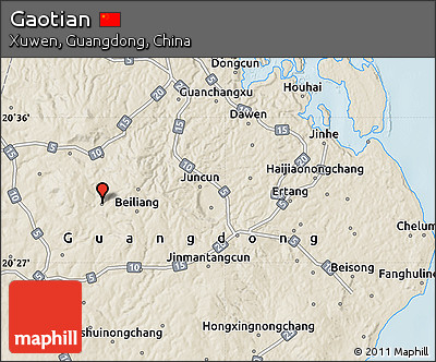 Shaded Relief Map of Gaotian