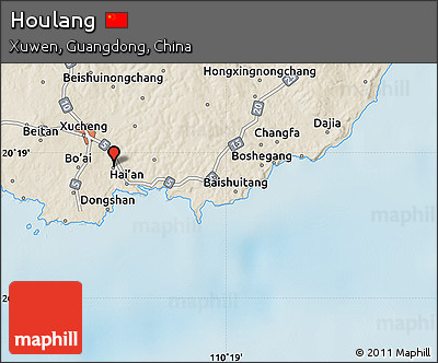 Shaded Relief Map of Houlang