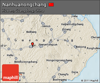 Shaded Relief Map of Nanhuanongchang