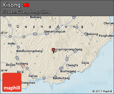 Shaded Relief Map of Xisong