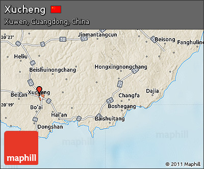 Shaded Relief Map of Xucheng