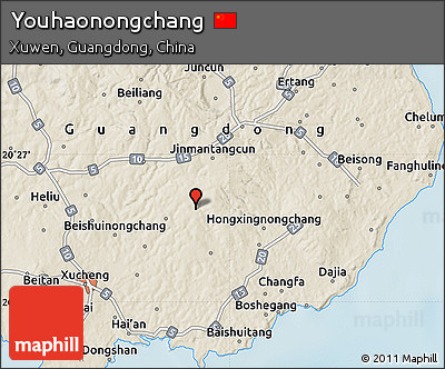 Shaded Relief Map of Youhaonongchang