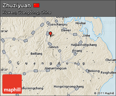Shaded Relief Map of Zhuziyuan
