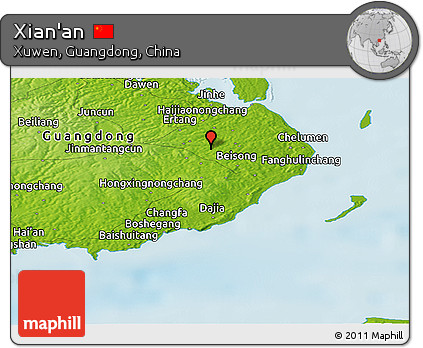 Physical Panoramic Map of Xian'an