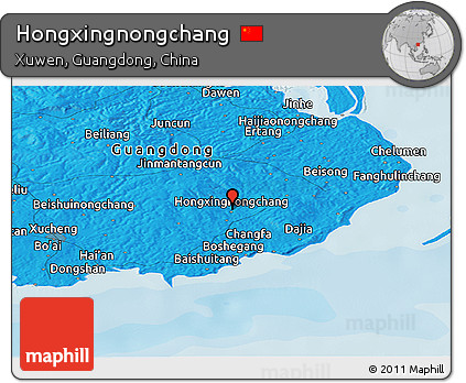 Political Panoramic Map of Hongxingnongchang
