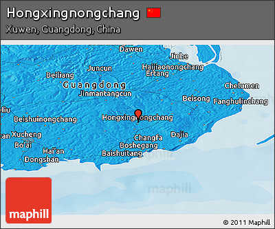 Political Panoramic Map of Hongxingnongchang