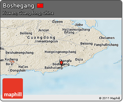 Shaded Relief Panoramic Map of Boshegang