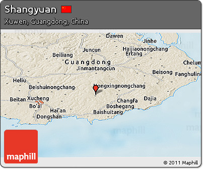 Shaded Relief Panoramic Map of Shangyuan