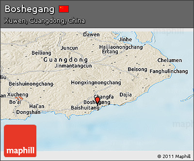 Shaded Relief Panoramic Map of Boshegang