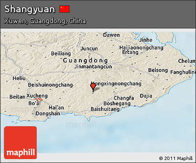 Shaded Relief Panoramic Map of Shangyuan